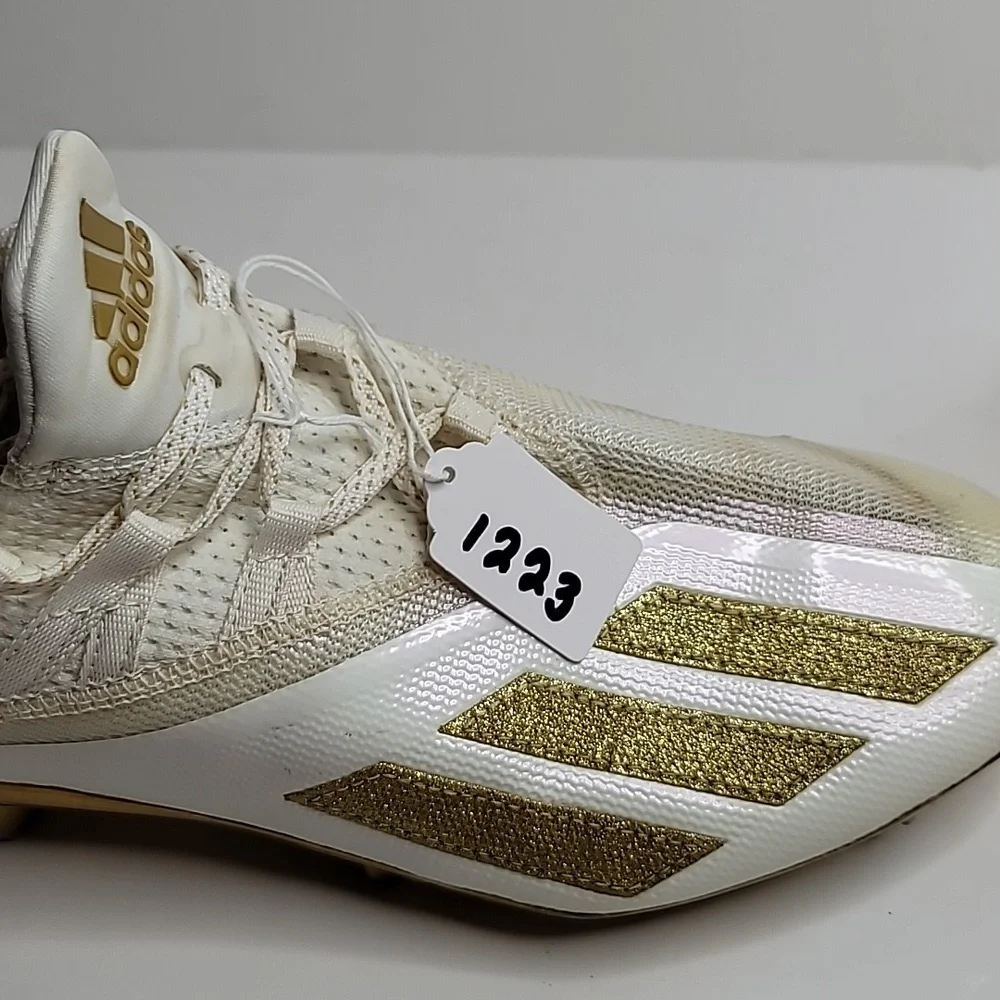 Adidas Adizero Football Cleats 9 mens FX4237 white gold metallic